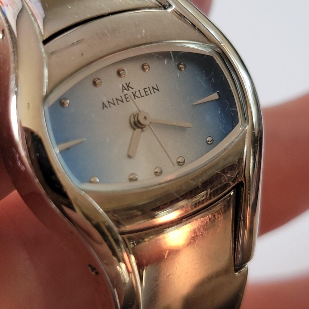 Anne Klein Silver Tone Nurse Watch Blue Dial Quartz Womens Jewelry Gift 10/6825